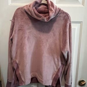 Athleta Double Cozy Karma Funnel Neck Sweater Shirt Flora Mauve Size M